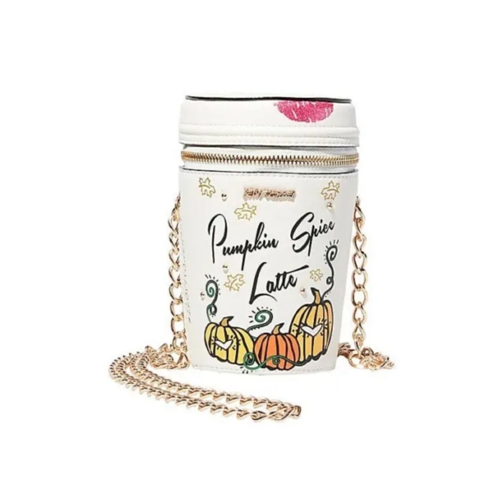 RARE Betsey Johnson Pumpkin Spice Latte Crossbody Bag
